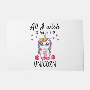 Paillasson Tout ce que je souhaite est une Licorne