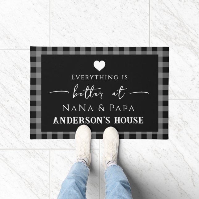 Paillasson Tout est mieux Grand-parents Bienvenue Mat (Intérieur)