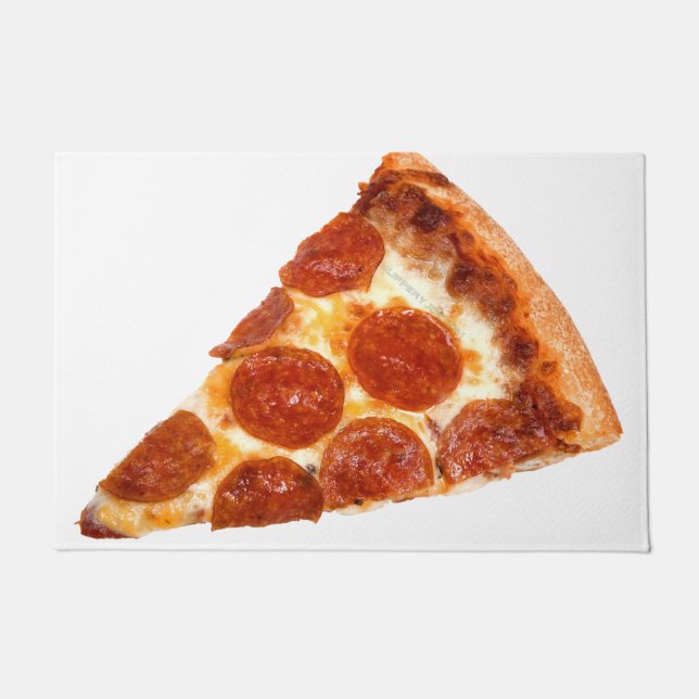 Paillasson tranche de pizza pepperoni classique de SlipperyJo (Devant)