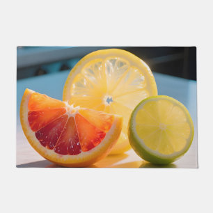 Paillasson Tranches de Citron Vibrantes Grapefruit Citron Ver