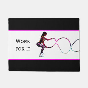 Paillasson Travail pour elle - Battle Ropes Fitness noir et b