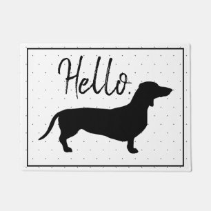 Paillasson Trendy Dachshund Silhouette & Black Dots Bonjour