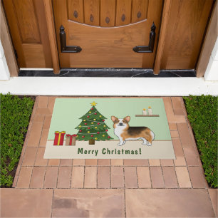 Paillasson Tri Pembroke en tête rouge Corgi gallois Arbre de