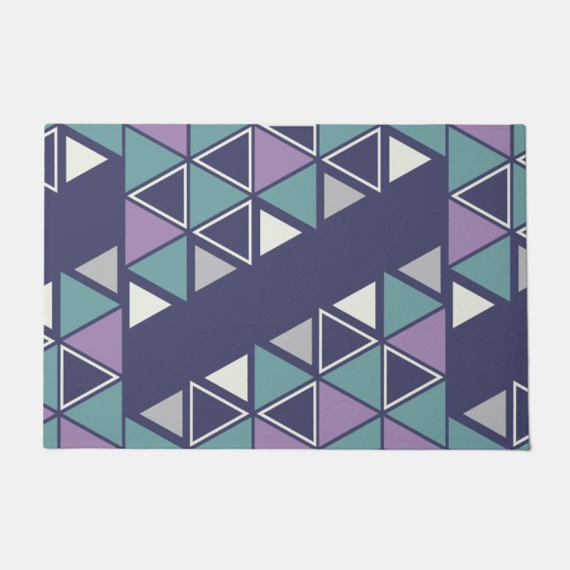 Paillasson Triangles géométriques rétro multicolores (Devant)