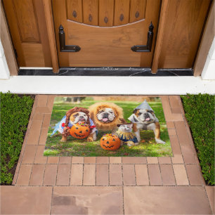 Paillasson Trois Bulldogs en costumes