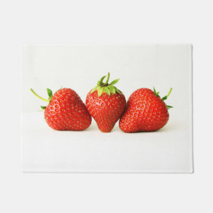 Paillasson Trois fraises sur White dmcn