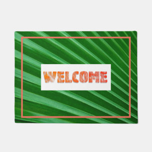 Paillasson Tropical Green Leaf Welcome Porte Mat