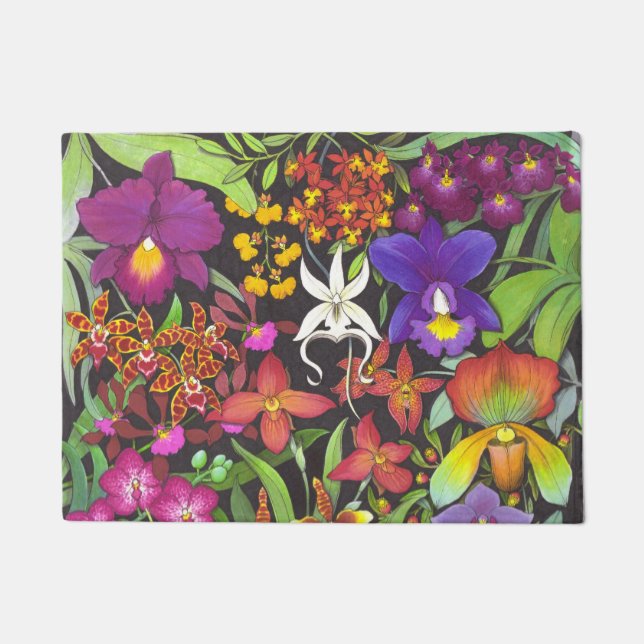 Paillasson Tropical Orchid Floral Garden Doormat (Devant)