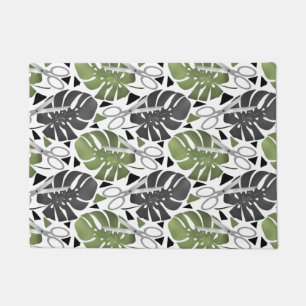Paillasson Tropical print monstera leaves scissors jungle exo