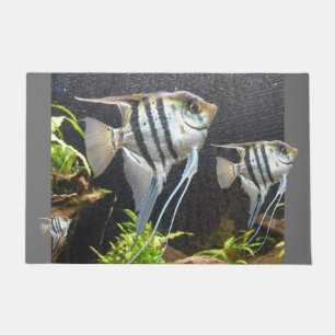 Paillasson Tropical Striped Poisson Design Porte Mat