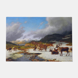 Paillasson Troupeau de rennes dans les montagnes au nord du c