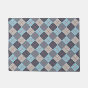 Paillasson Trout Blue Grey Cotton Gris Semence Orange Rouge M