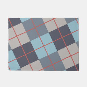 Paillasson Trout Blue Grey Cotton Gris Semence Orange Rouge M
