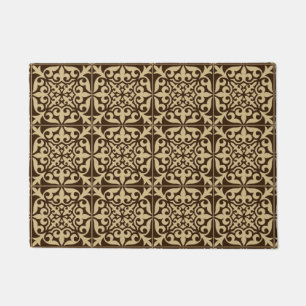 Paillasson Tuile marocaine - brun chocolat et beige