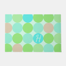 Turquoise Bleu, Vert Pomme et Cercles Corail Clair
