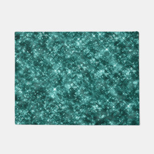 Paillasson Turquoise Glamour Brillant Points Élégant Chic