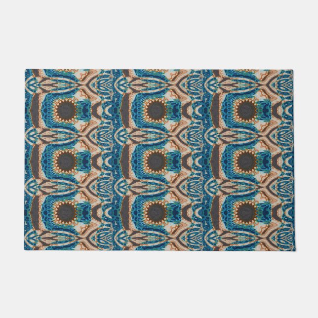 Paillasson Turquoise Gold Sun Southwestern Art (Devant)