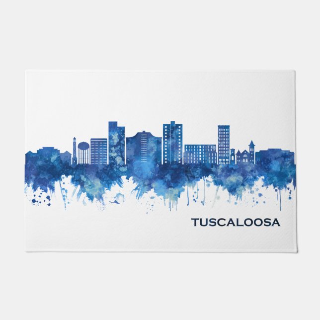 Paillasson Tuscaloosa Alabama Skyline Blue (Devant)