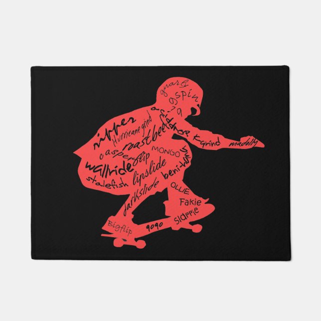 Paillasson Typographie Du Skateboard - Décor Des Chambres (Devant)