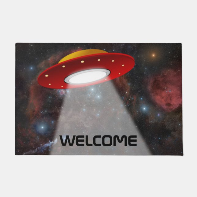 Paillasson UFO extraterrestre de soucoupe volante (Devant)
