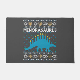 Paillasson Ugly Hanukkah Sweater, Menorasaurus, Jewish Dinosa