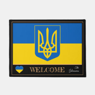 Paillasson Ukraine Emblem, drapeau ukrainien mats / sport Bie