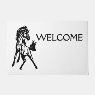 Paillasson Un cheval sautant fringant Bienvenue