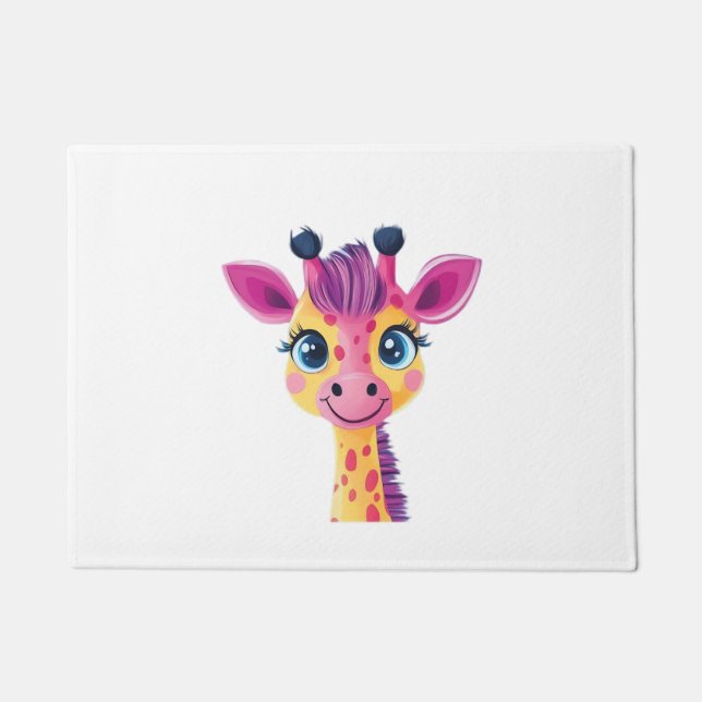 Paillasson Un design gai et fantaisiste d'une jeune girafe (Devant)