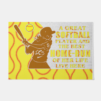 Paillasson Un Grand Joueur De Softball Et Le Meilleur Home-Ru