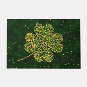 Paillasson Un Shamrock irlandais à quatre feuilles de trèfle 