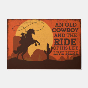 Paillasson Un Vieux Cowboy Et Le Tour De Sa Vie Rétro