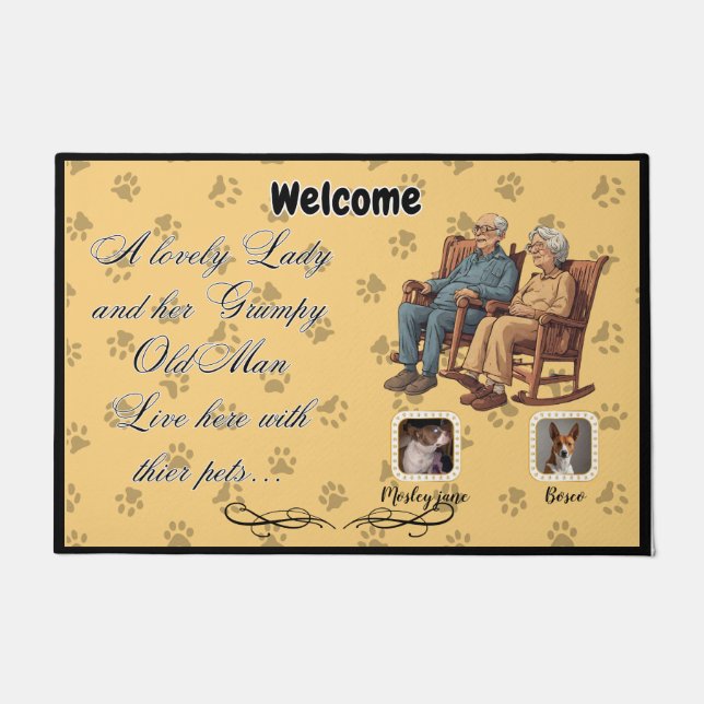 Paillasson Une belle dame et un vieil homme grincheux (Devant)
