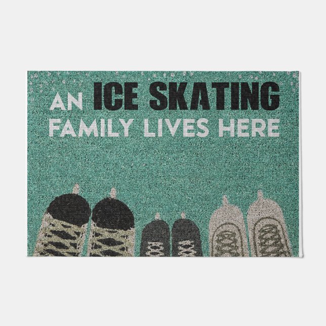 Paillasson Une Famille De Patinage Sur Glace Vit Ici (Devant)