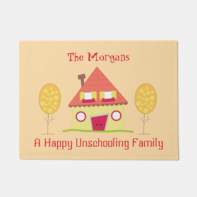 Paillasson Une Famille Jaune Happy Unschooling Maison Jaune B (Devant)