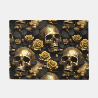 Paillasson Une série de crânes et de roses Design 8