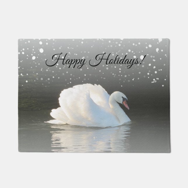 Paillasson Vacances Happy Swan d'hiver (Devant)