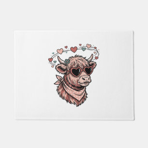 Paillasson Vache de la Saint-Valentin mignonne Gravure vintag