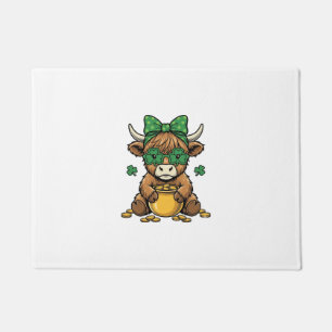 Paillasson Vache Highland St Patrick Pot d'Or Art Vintage_1