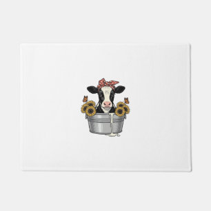 Paillasson Vache vintage dans une baignoire Tournesol Papillo