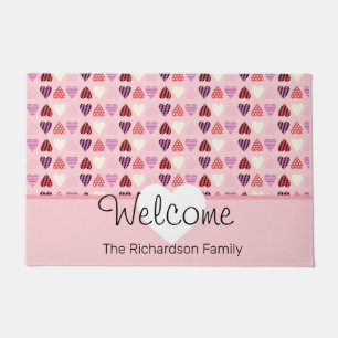 Paillasson Valentines Jour Coeurs Motifs mignons Pink Doormat