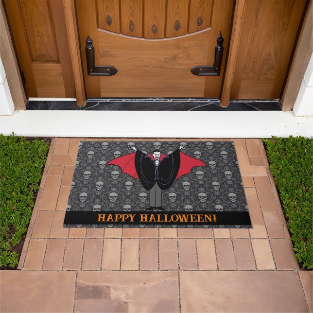 Paillasson Vampire Halloween Salutation personnalisée Crânes  (De plein air)