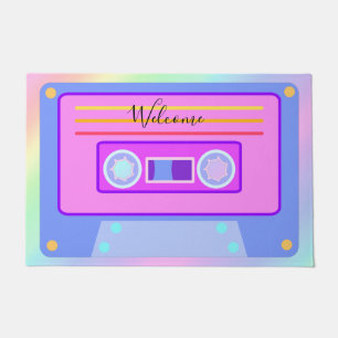 Paillasson Vaporwave - Arc-en-ciel esthétique 90s Audio Cass