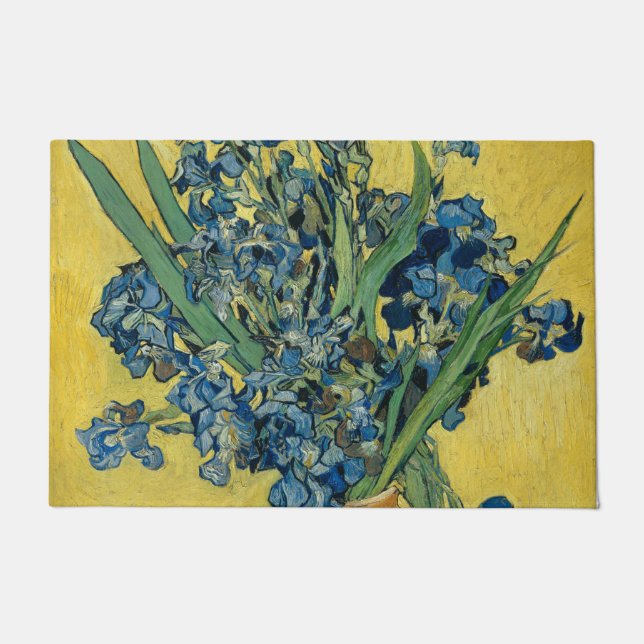 Paillasson Vase avec Irises par Van Gogh (Devant)
