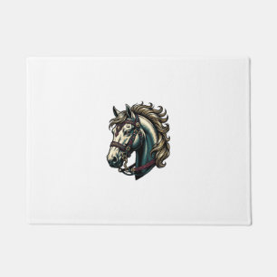 Paillasson Vecteur de tête de cheval de gravure vintage