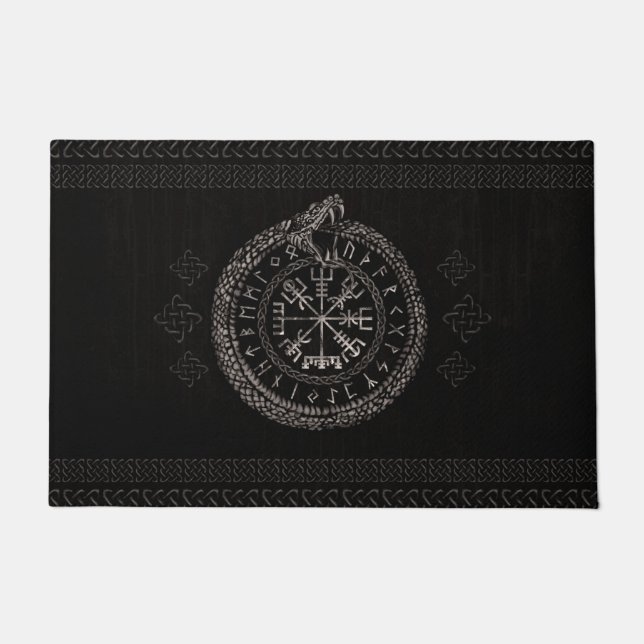 Paillasson Vegvisir avec Ouroboros et runes (Devant)