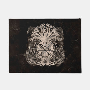 Paillasson Vegvisir -Yggdrasil Avec Ravens & Wolves