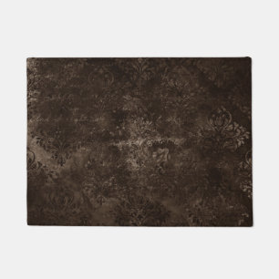 Paillasson Velvety Bronze Damask Grunge baroque Brown