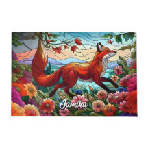 Verre tendu Look Renard rouge et fleurs