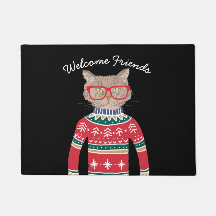 Paillasson Verres De Port De Chat Drole Chandail Laid De Zazzle Ca Paillasson Verres De Port De Chat Drole Chandail Laid De Zazzle Ca