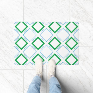 Paillasson Vert bleu minimal Grand Diamant Texte japonais